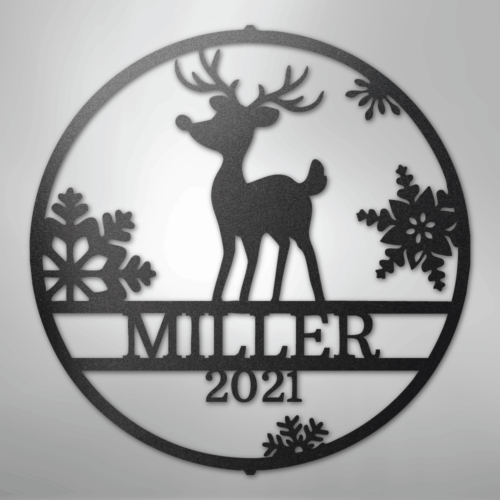 My Easy Monogram Steel Sign Black / 12" Rudolph's Monogram - Steel Sign