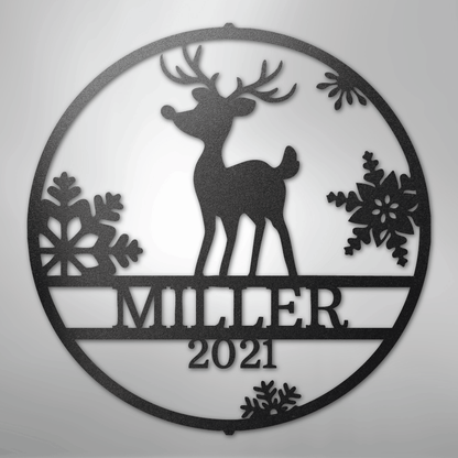 My Easy Monogram Steel Sign Black / 12" Rudolph's Monogram - Steel Sign