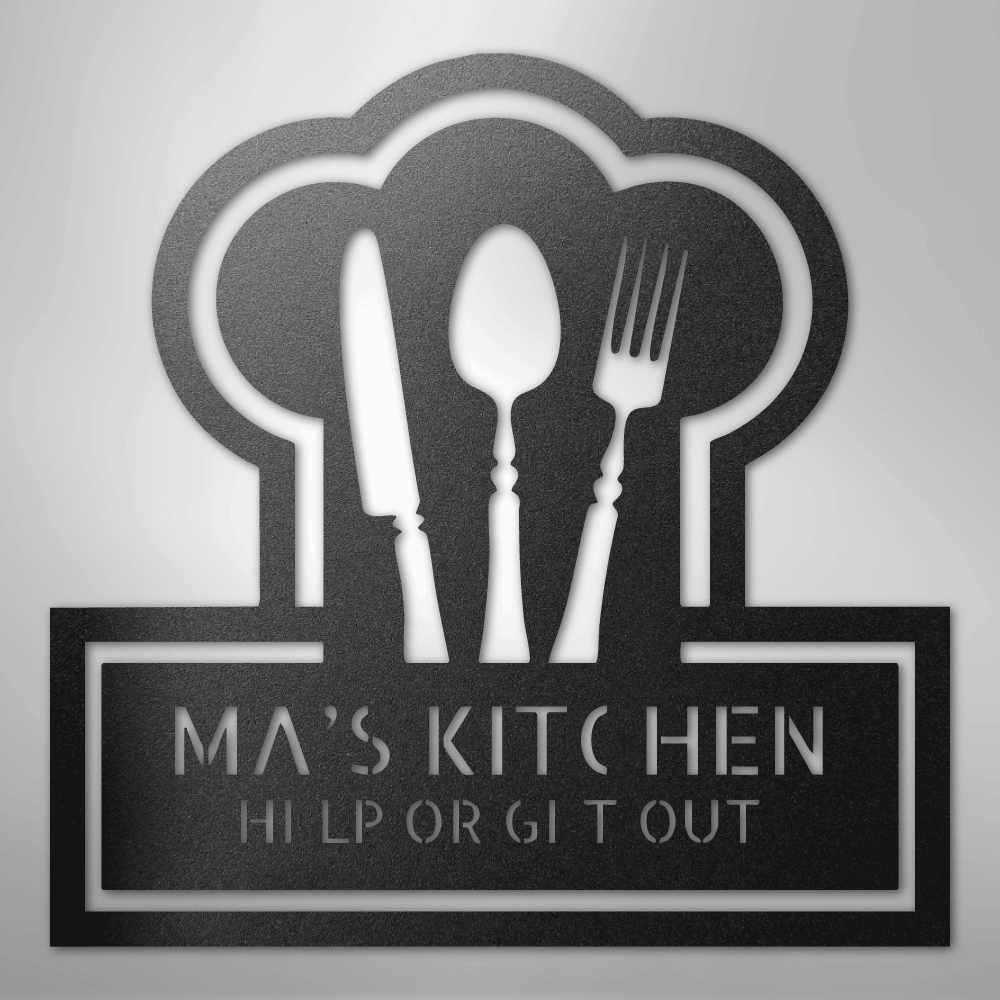 My Easy Monogram Steel Sign Black / 12" Ruler Of The Kitchen Monogram - Steel Sign