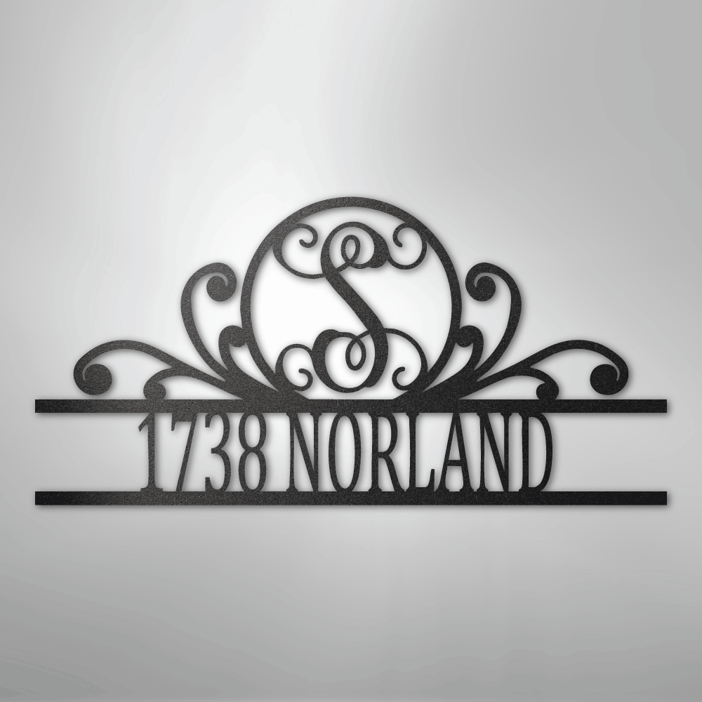 My Easy Monogram Steel Sign Black / 12" Scroll Family Name Monogram - Steel Sign
