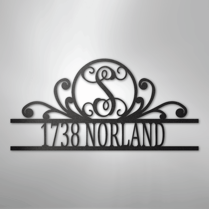 My Easy Monogram Steel Sign Black / 12" Scroll Family Name Monogram - Steel Sign