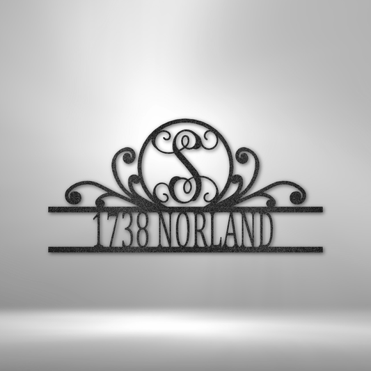 My Easy Monogram Steel Sign Black / 12" Scroll Family Name - Steel Sign