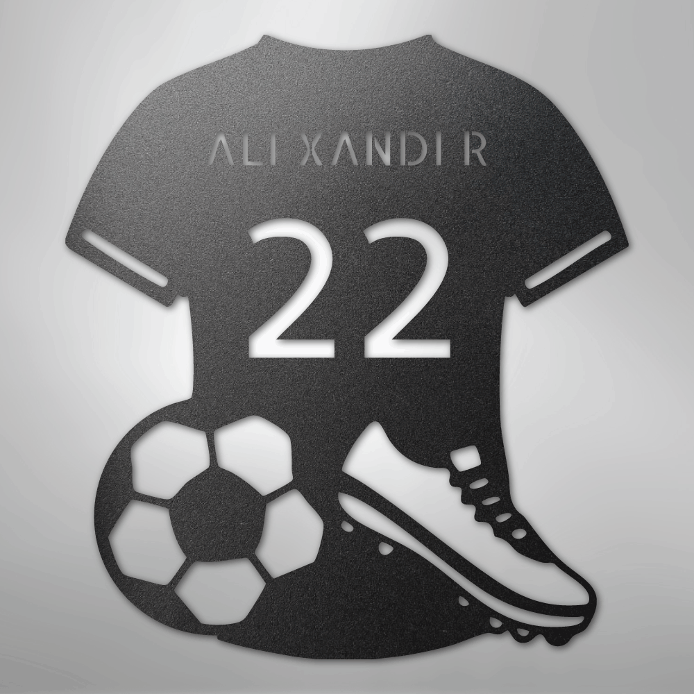My Easy Monogram Steel Sign Black / 12" Soccer Jersey Monogram - Steel Sign