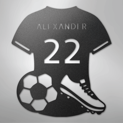 My Easy Monogram Steel Sign Black / 12" Soccer Jersey Monogram - Steel Sign