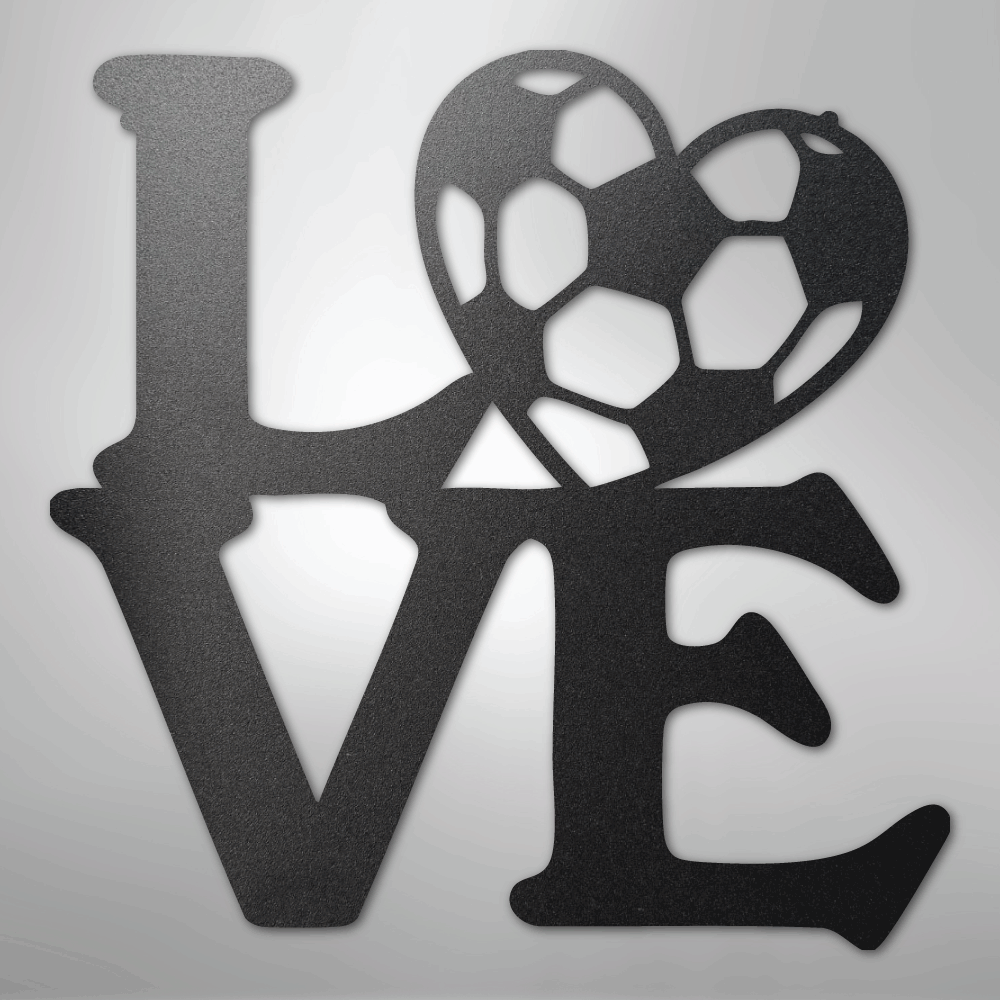 My Easy Monogram Steel Sign Black / 12" Soccer Love - Steel Sign