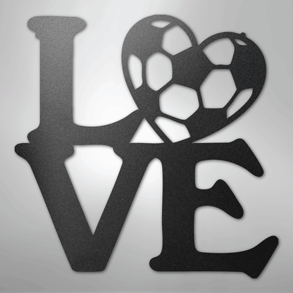 My Easy Monogram Steel Sign Black / 12" Soccer Love - Steel Sign