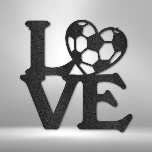 My Easy Monogram Steel Sign Black / 12" Soccer Love - Steel Sign