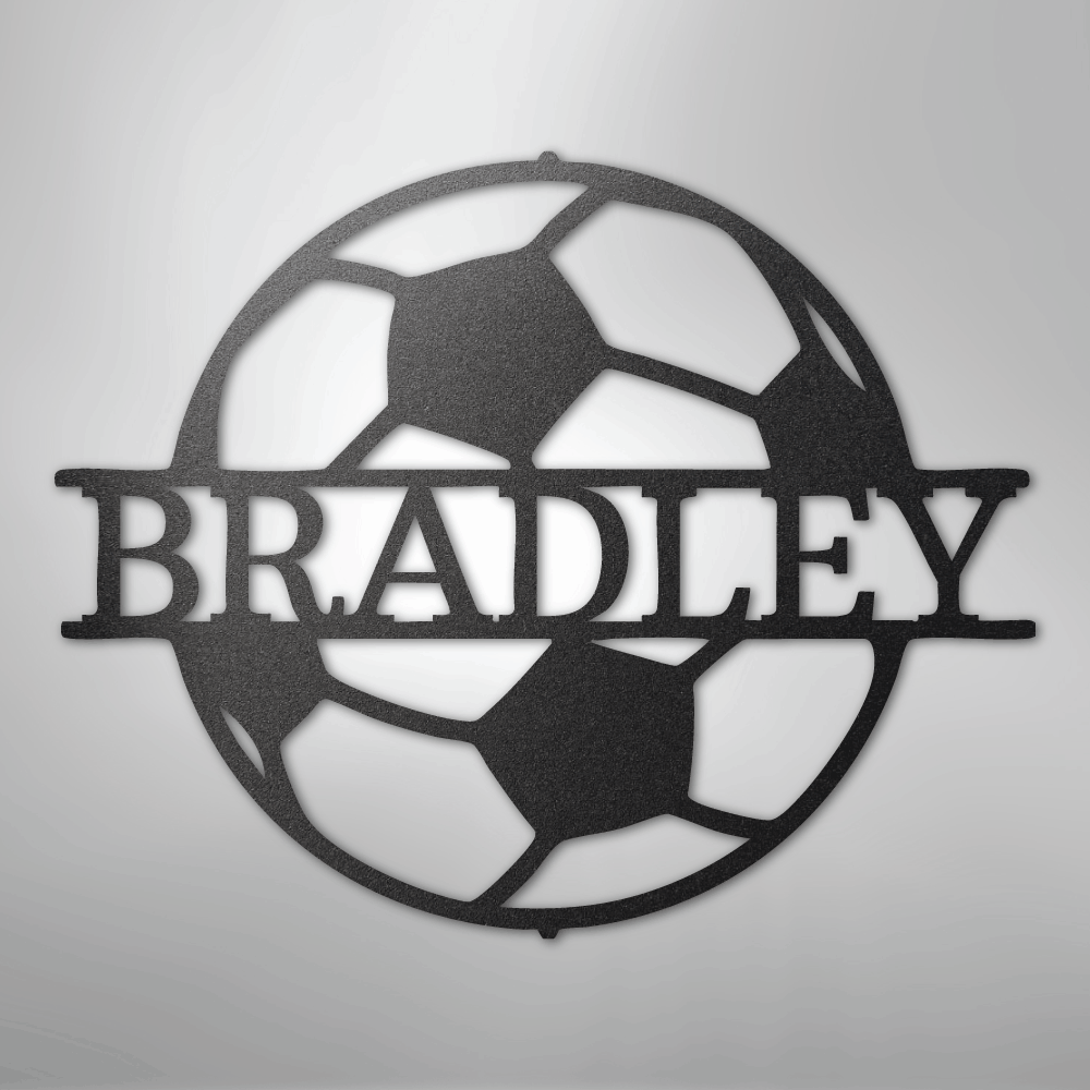 My Easy Monogram Steel Sign Black / 12" Soccer Monogram - Steel Sign
