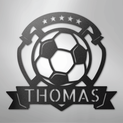 My Easy Monogram Steel Sign Black / 12" Soccer Plaque Monogram - Steel Sign
