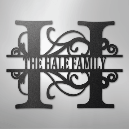 My Easy Monogram Steel Sign Black / 12" Split Letter Monogram - Steel Sign