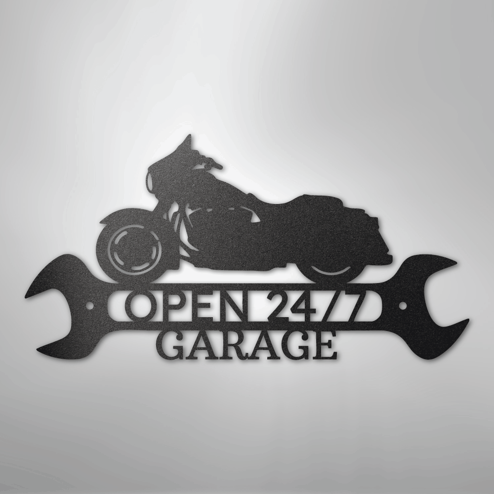 My Easy Monogram Steel Sign Black / 12" Street Glide Shop Monogram - Steel Sign