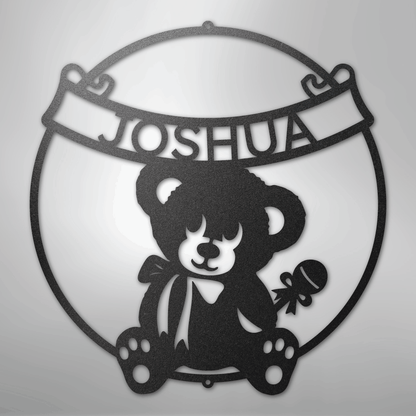 My Easy Monogram Steel Sign Black / 12" Teddy Banner Monogram - Steel Sign