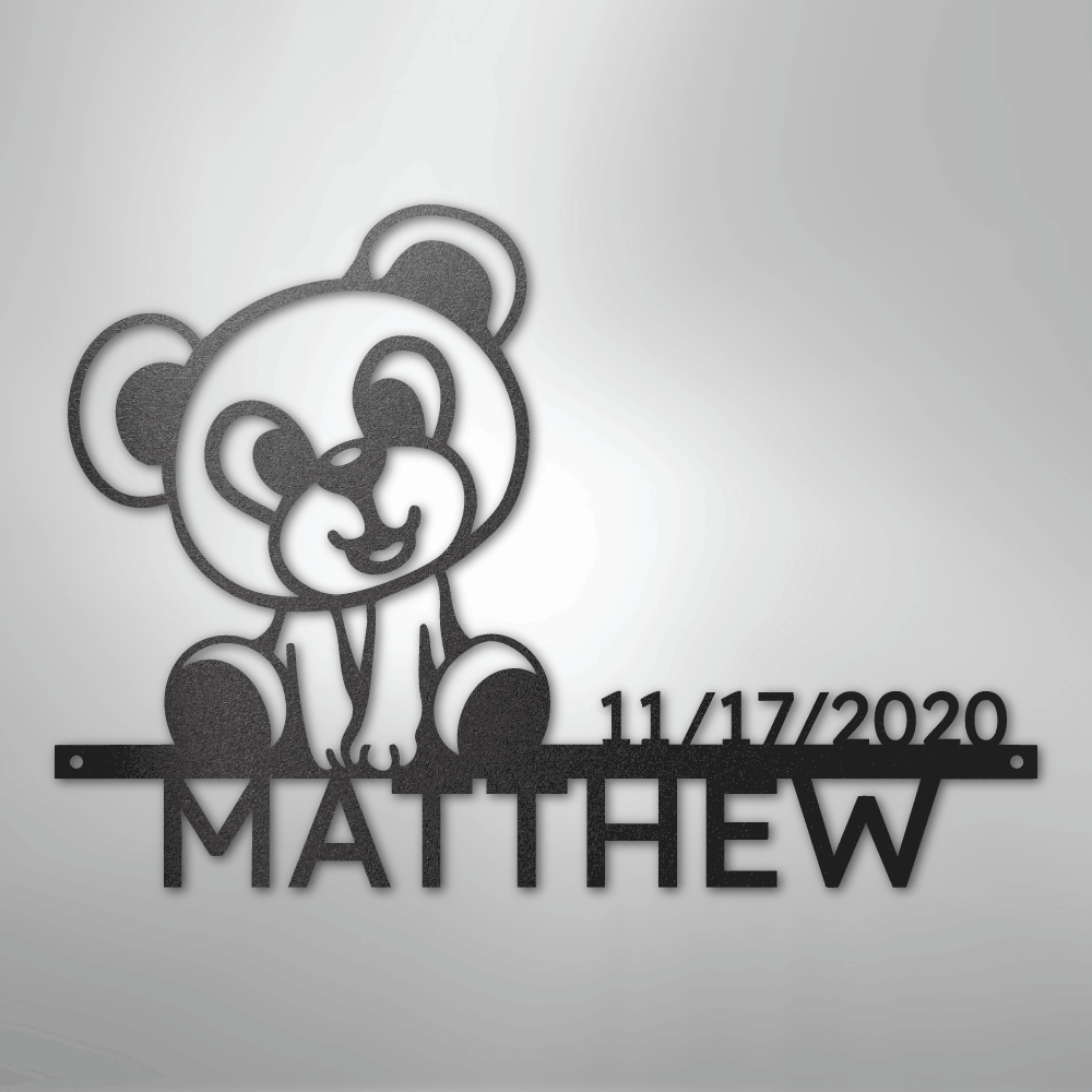 My Easy Monogram Steel Sign Black / 12" Teddy Monogram - Steel Sign