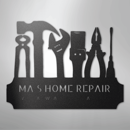 My Easy Monogram Steel Sign Black / 12" Tool Time Monogram - Steel Sign