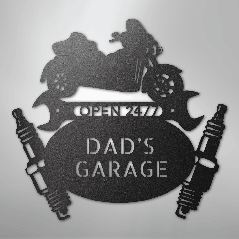 My Easy Monogram Steel Sign Black / 12" Trike Mechanic Monogram - Steel Sign