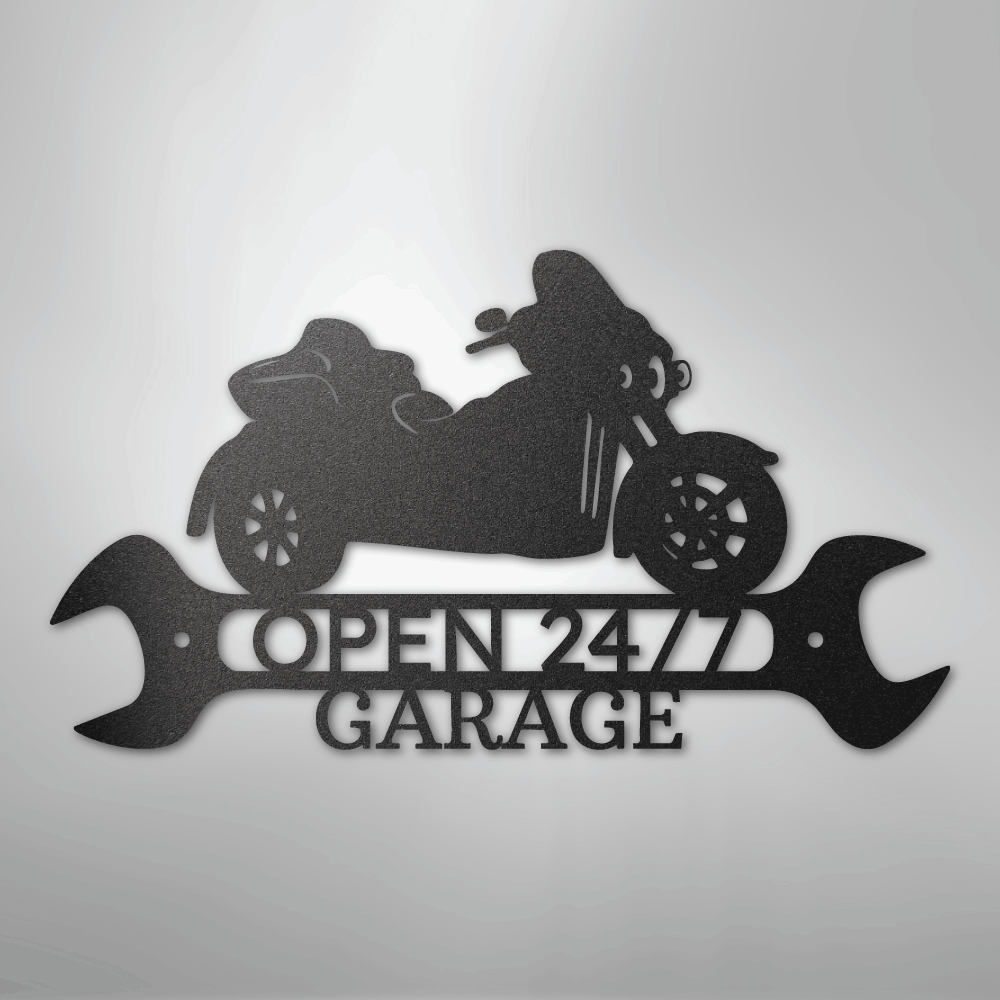 My Easy Monogram Steel Sign Black / 12" Trike Shop Monogram - Steel Sign