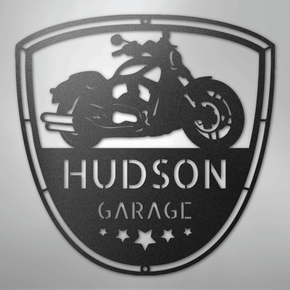 My Easy Monogram Steel Sign Black / 12" Two Wheels Move The Soul Monogram - Steel Sign