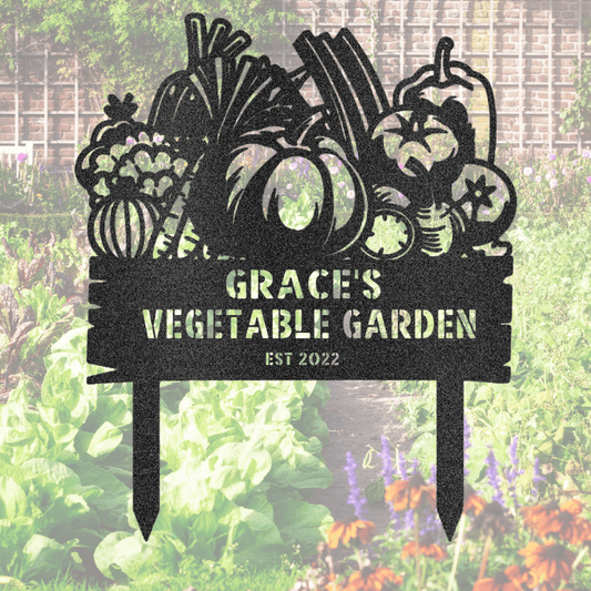 My Easy Monogram Steel Sign Black / 12 Vegetable Garden Monogram