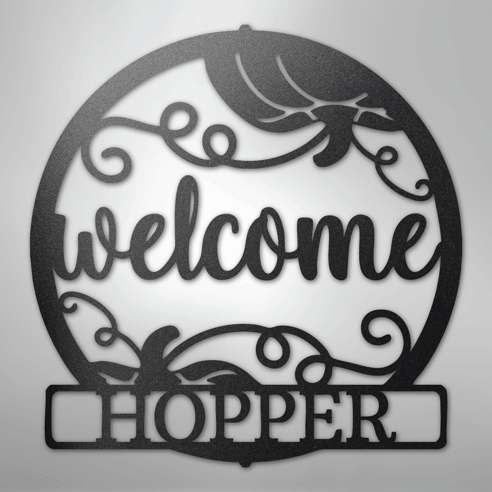 My Easy Monogram Steel Sign Black / 12" Welcome Fall Monogram - Steel Sign