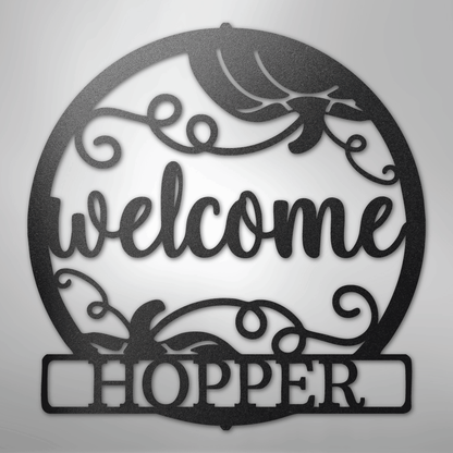 My Easy Monogram Steel Sign Black / 12" Welcome Fall Monogram - Steel Sign