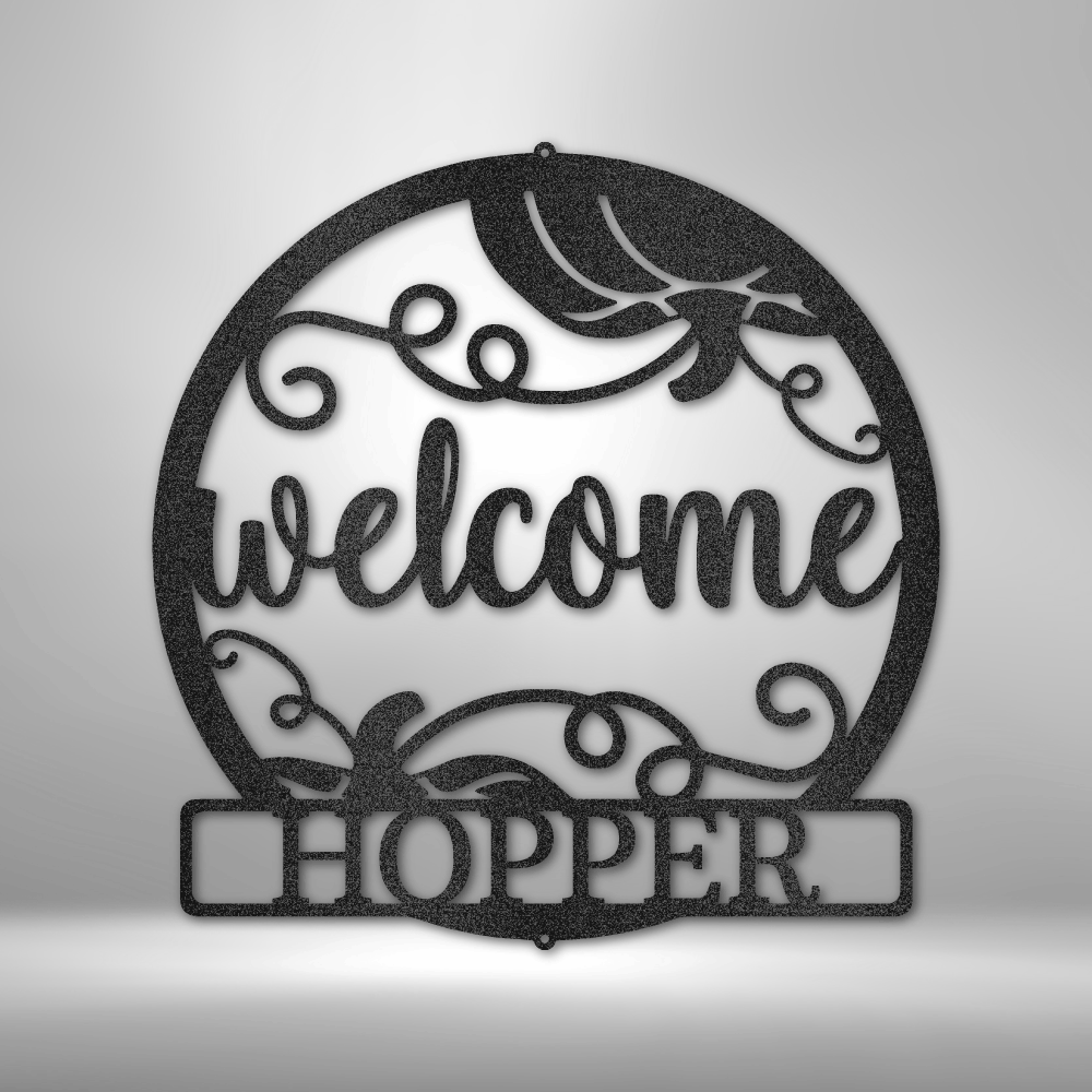 My Easy Monogram Steel Sign Black / 12" Welcome Fall Monogram - Steel Sign