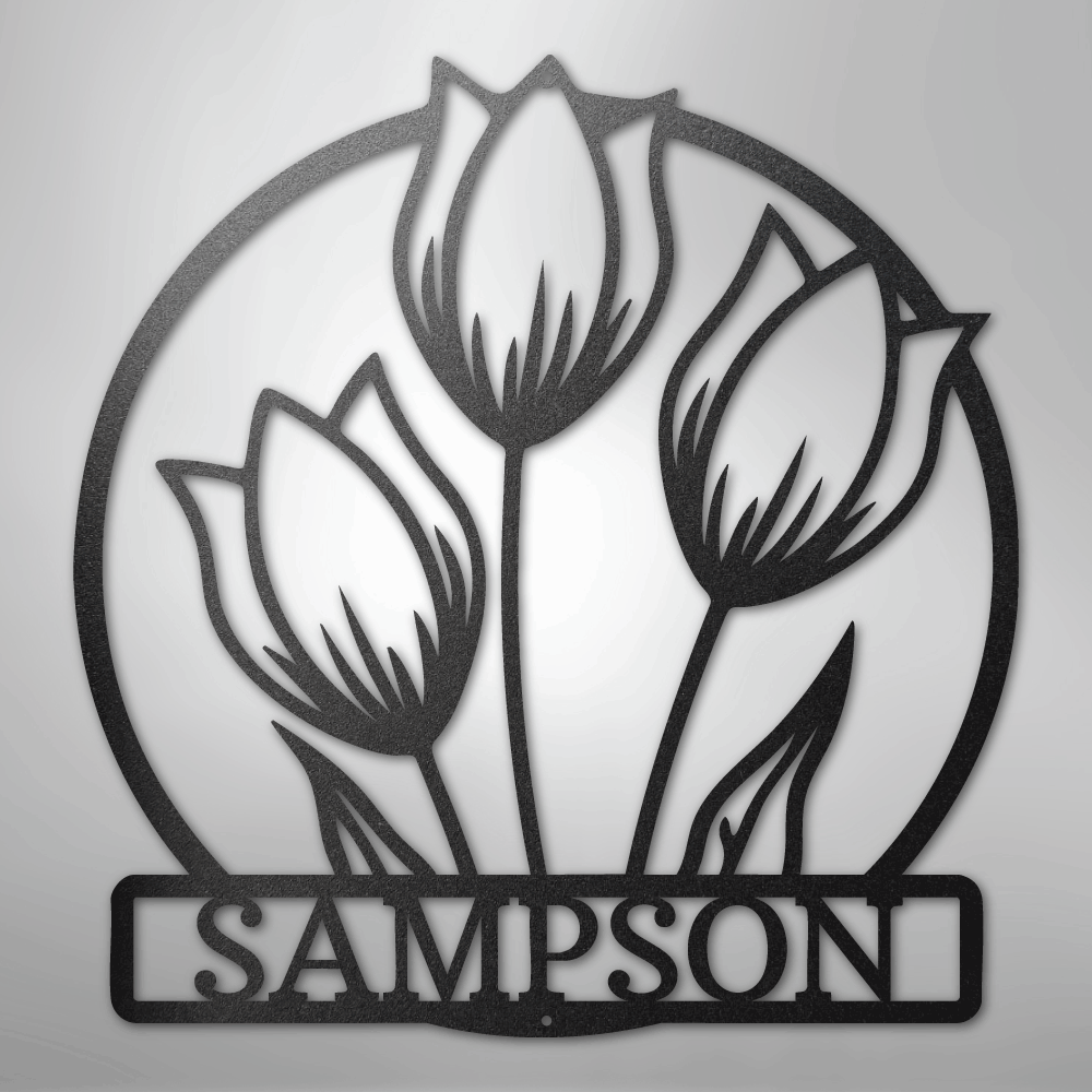 My Easy Monogram Steel Sign Black / 12" Wild Tulip Monogram - Steel Sign