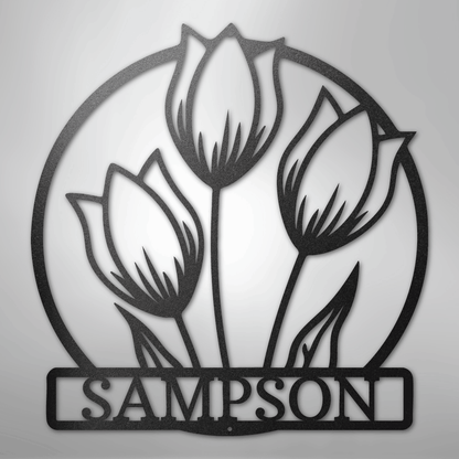 My Easy Monogram Steel Sign Black / 12" Wild Tulip Monogram - Steel Sign