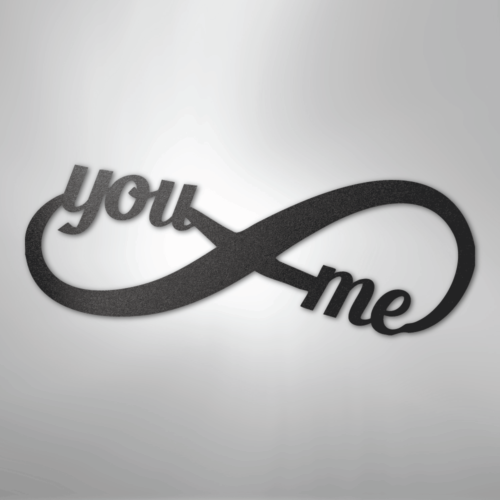 My Easy Monogram Steel Sign Black / 12" You and Me Infinity - Steel Sign