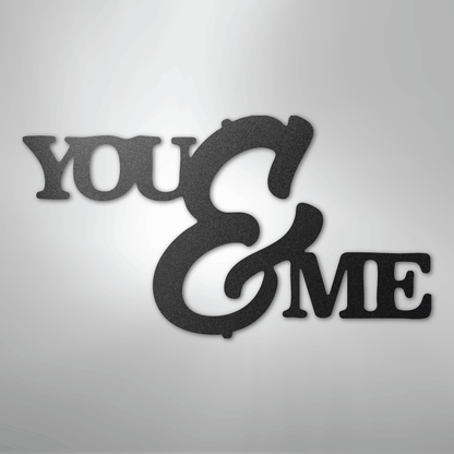 My Easy Monogram Steel Sign Black / 12" You and Me Script - Steel Sign