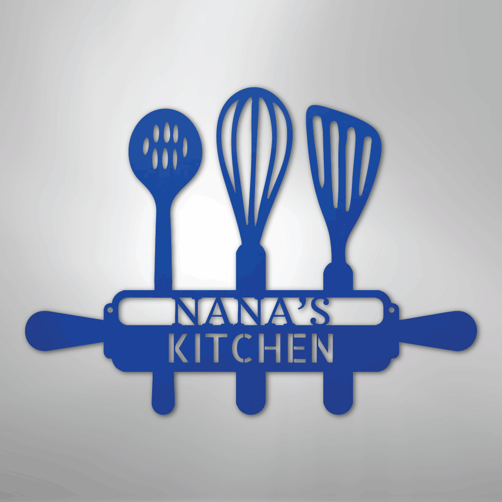 My Easy Monogram Steel Sign Blue / 12 Baker's Kitchen
