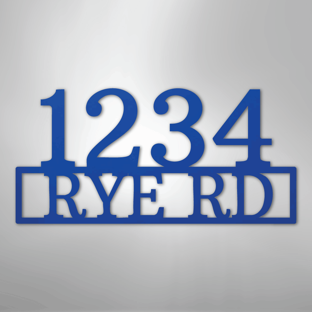 My Easy Monogram Steel Sign Blue / 24" Address - Steel Sign