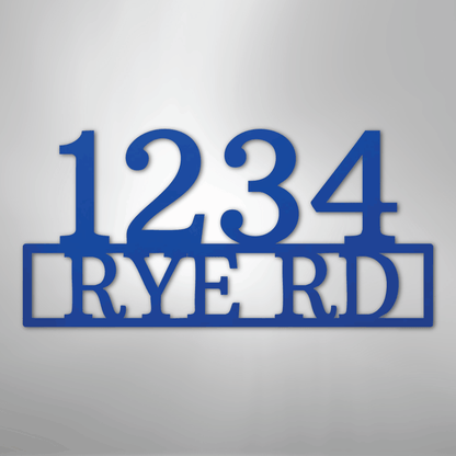 My Easy Monogram Steel Sign Blue / 24" Address - Steel Sign