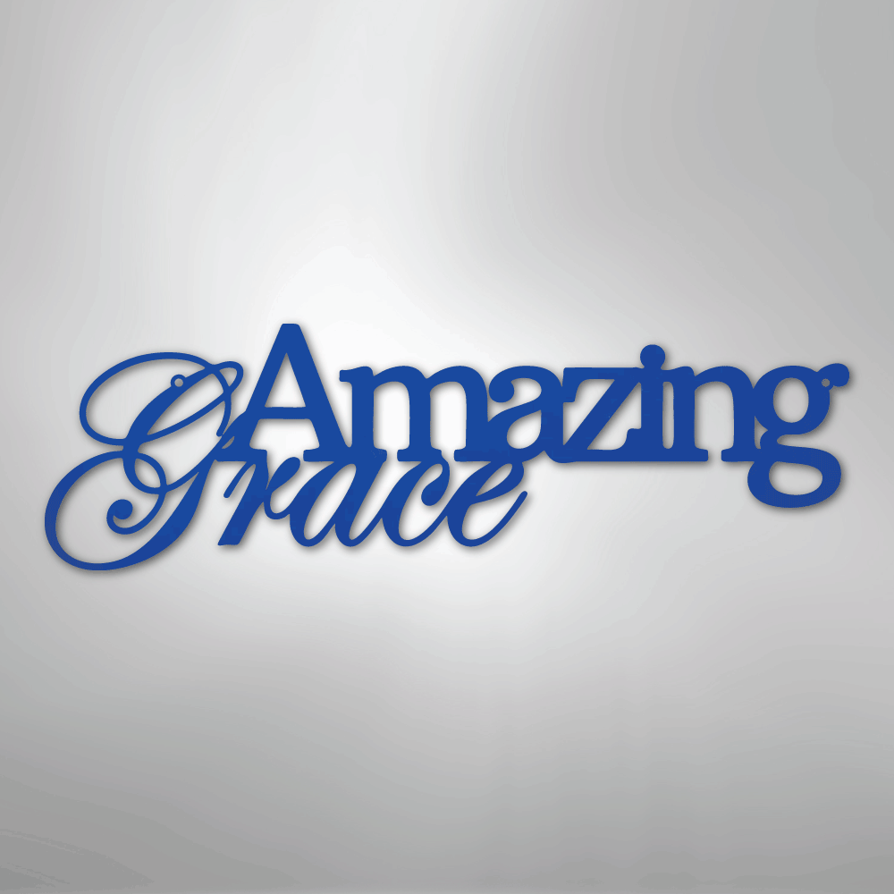 My Easy Monogram Steel Sign Blue / 24" Amazing Grace - Steel Sign