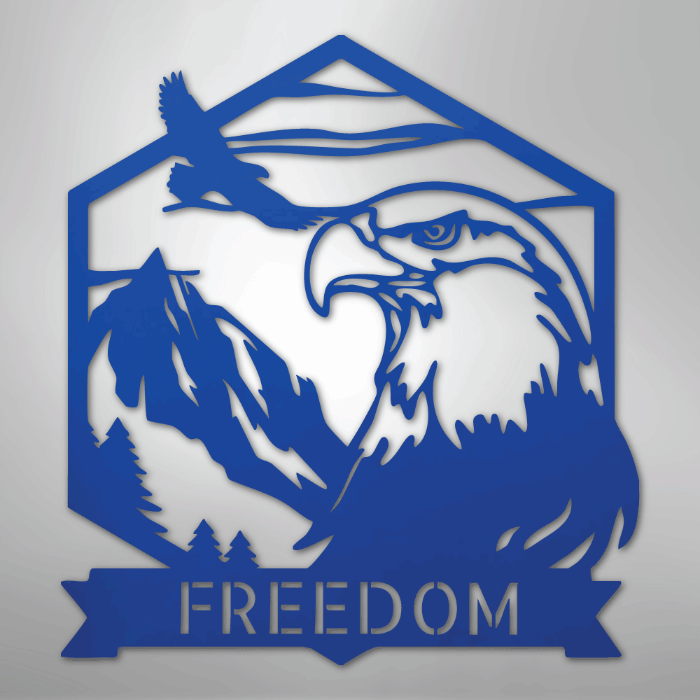 My Easy Monogram Steel Sign Blue / 24" Bald Eagle Monogram - Steel Sign