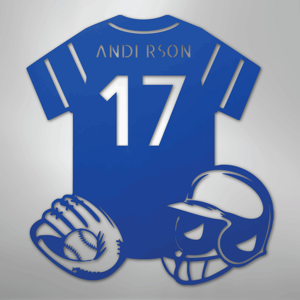 My Easy Monogram Steel Sign Blue / 24" Baseball Gear Monogram - Steel Sign