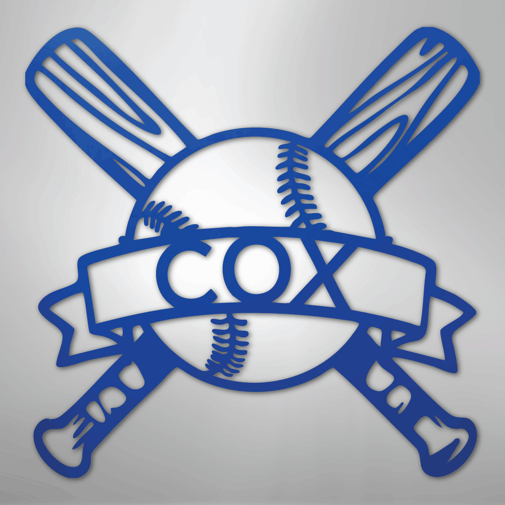 My Easy Monogram Steel Sign Blue / 24" Baseball Monogram - Metal Sign