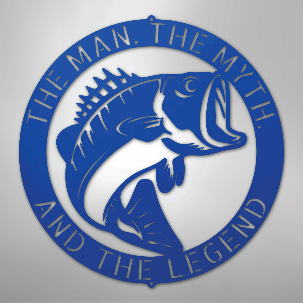 My Easy Monogram Steel Sign Blue / 24" Bass Monogram - Steel Sign