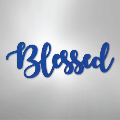 My Easy Monogram Steel Sign Blue / 24" Blessed Script - Steel Sign