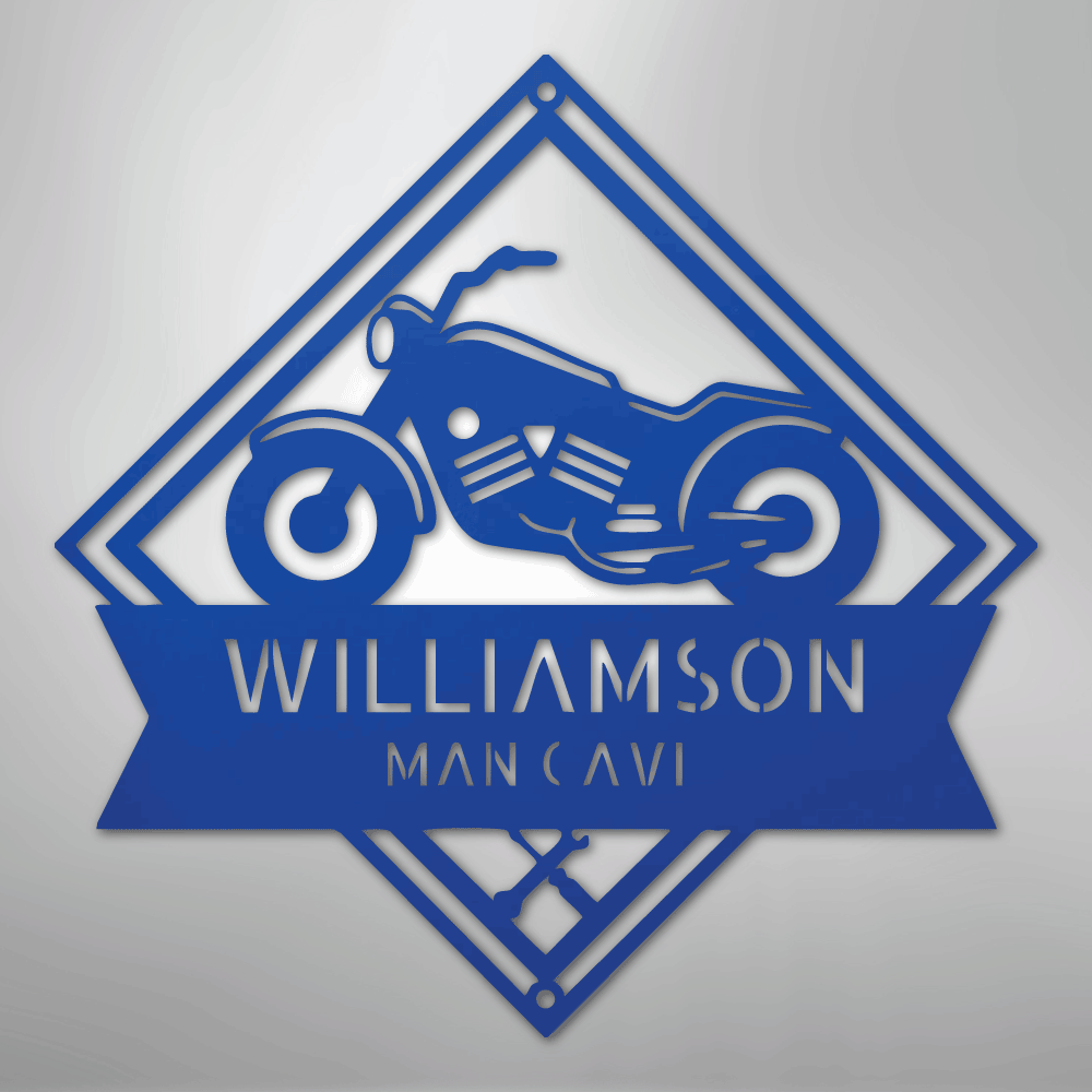 My Easy Monogram Steel Sign Blue / 24" Born to Be Wild Monogram - Steel Sign