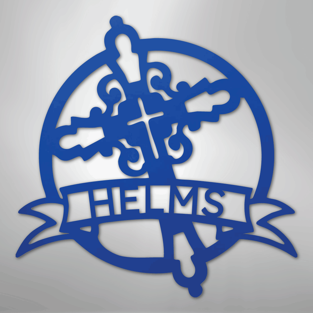My Easy Monogram Steel Sign Blue / 24" Catholic Monogram - Steel Sign