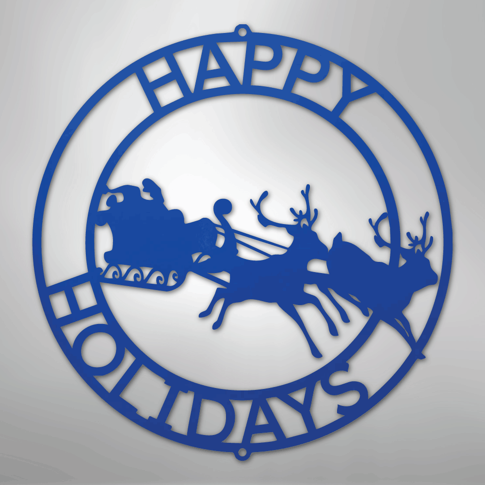 My Easy Monogram Steel Sign Blue / 24" Christmas Cheer Monogram - Steel Sign