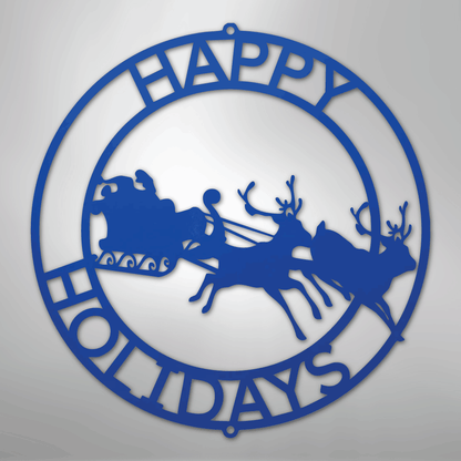 My Easy Monogram Steel Sign Blue / 24" Christmas Cheer Monogram - Steel Sign