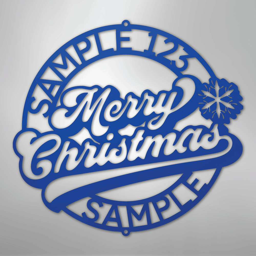 My Easy Monogram Steel Sign Blue / 24" Christmas Ring Monogram - Steel Sign