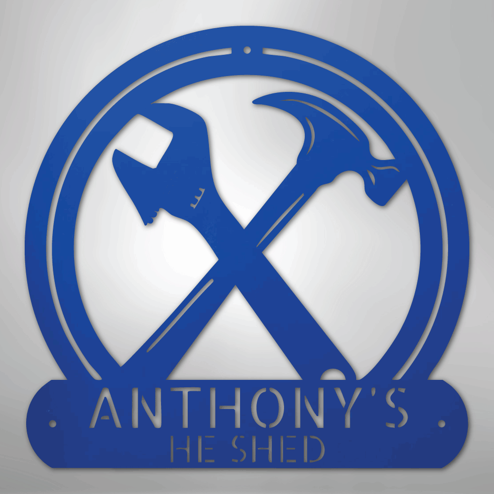 My Easy Monogram Steel Sign Blue / 24" Crafty Monogram - Steel Sign