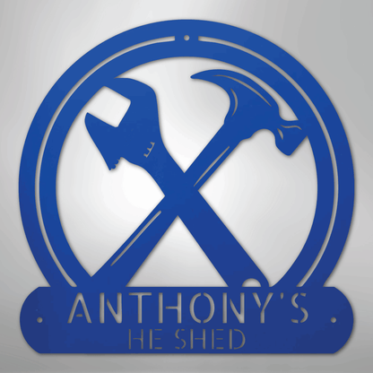 My Easy Monogram Steel Sign Blue / 24" Crafty Monogram - Steel Sign