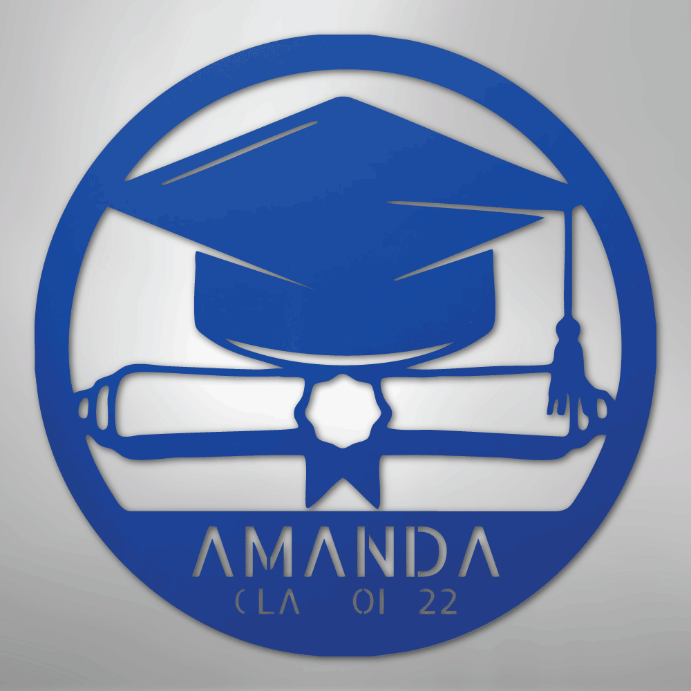 My Easy Monogram Steel Sign Blue / 24" Diploma Monogram - Steel Sign