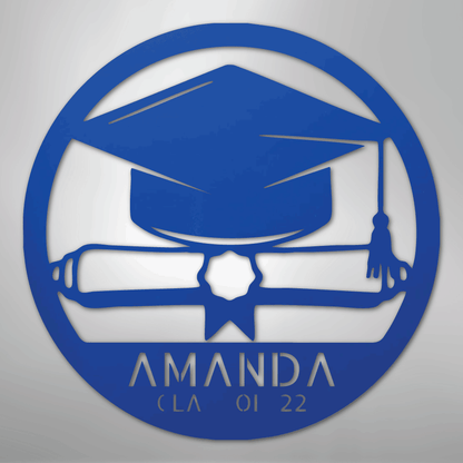 My Easy Monogram Steel Sign Blue / 24" Diploma Monogram - Steel Sign
