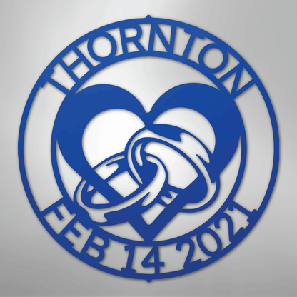 My Easy Monogram Steel Sign Blue / 24" Engagement Monogram - Steel Sign