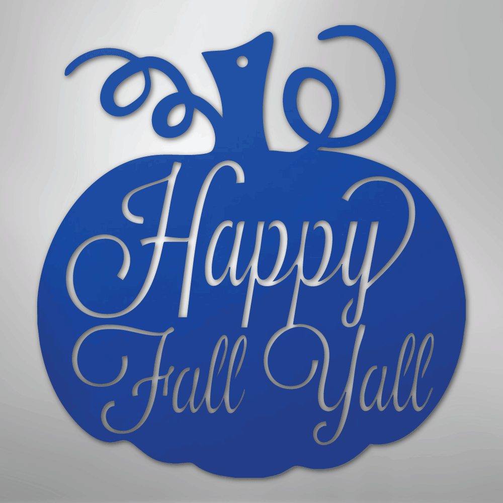 My Easy Monogram Steel Sign Blue / 24" Fall Pumpkin - Steel Sign