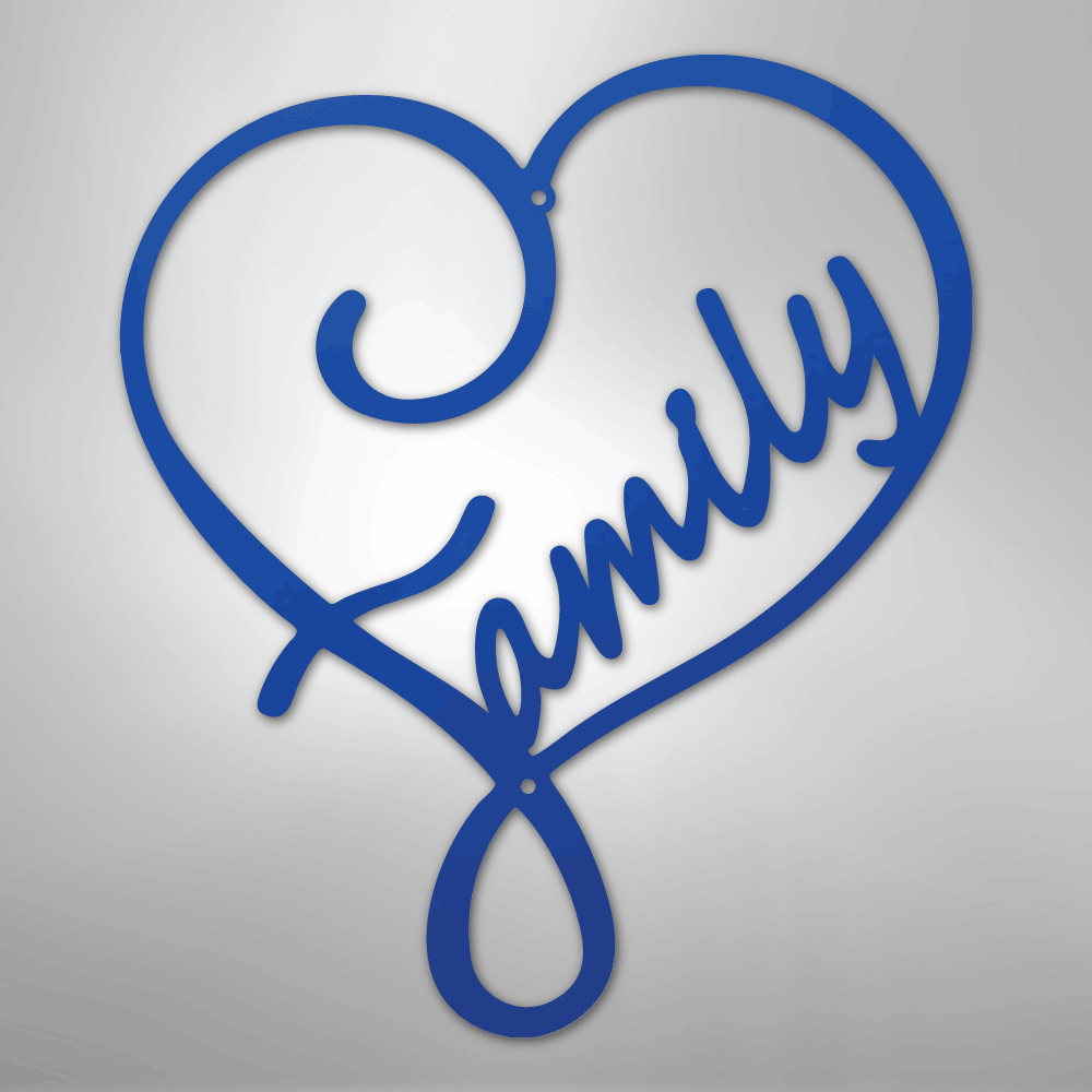 My Easy Monogram Steel Sign Blue / 24" Family Love - Steel Sign